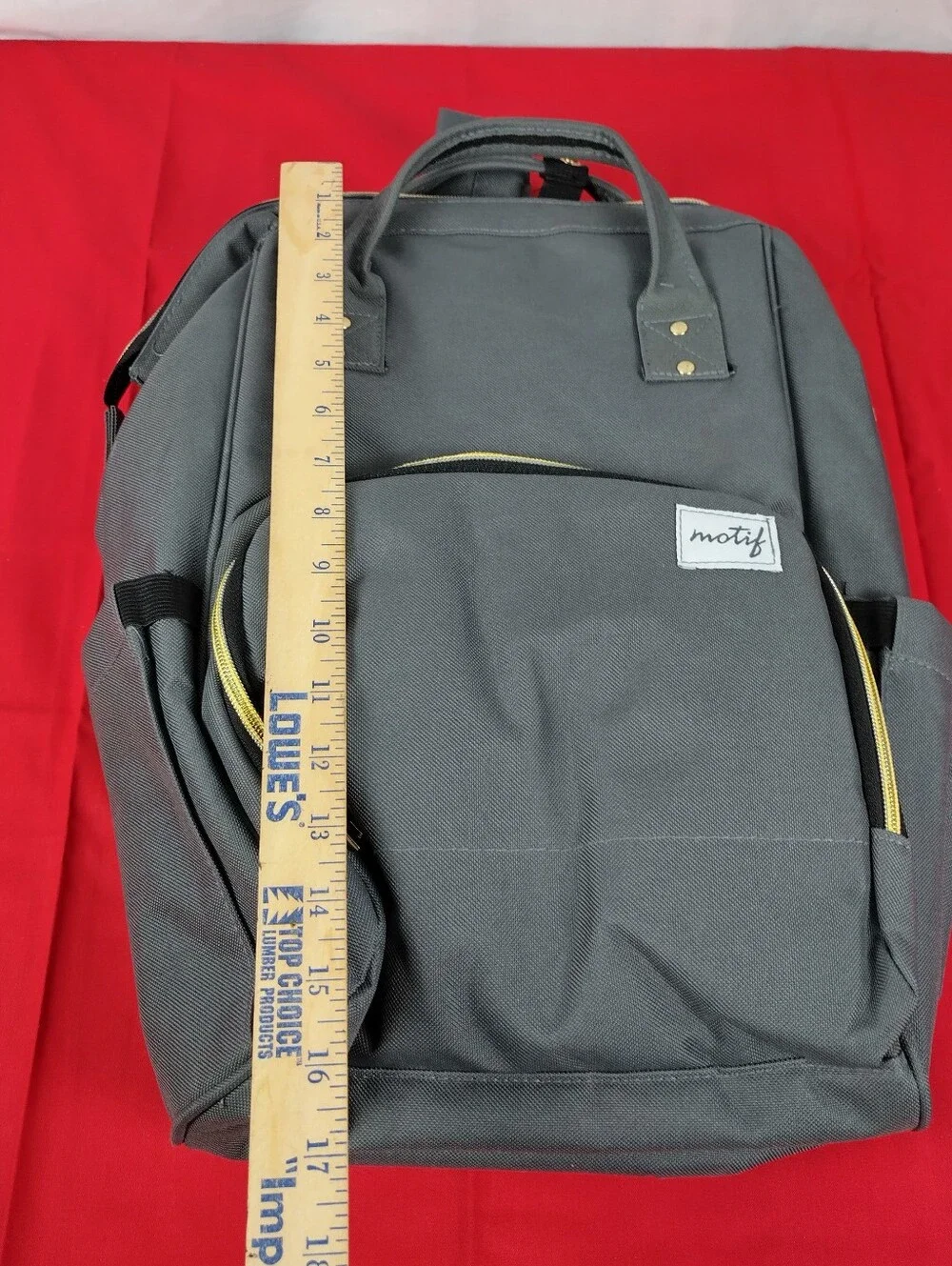 Motif Medical Breast Pump Backpack Insulated Diaper Bag Travel Organizer Gray
